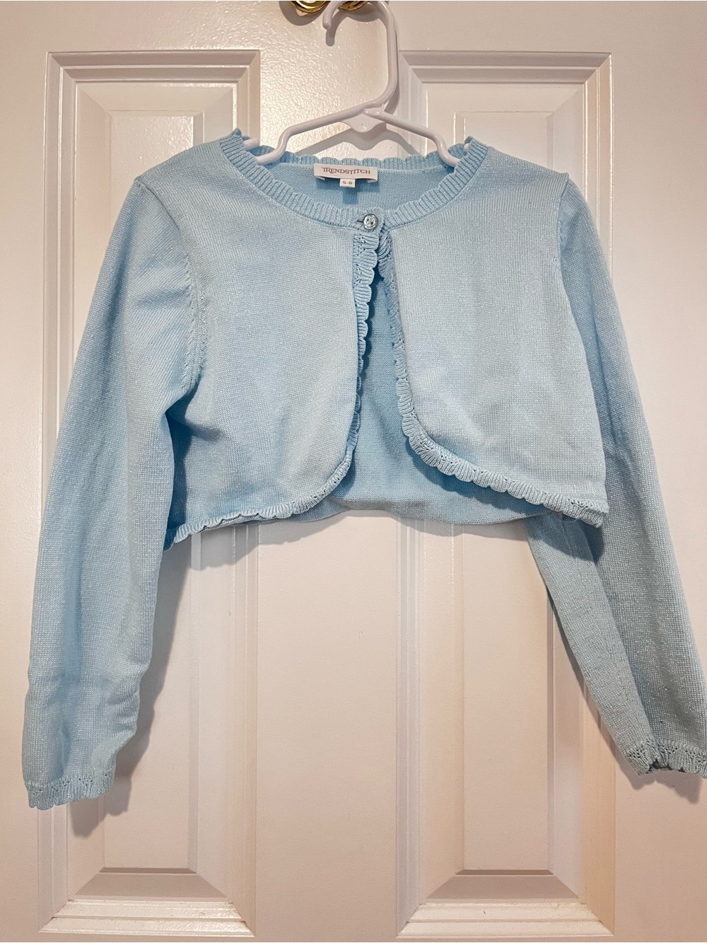 Light Blue Cropped Cardigan for Girls